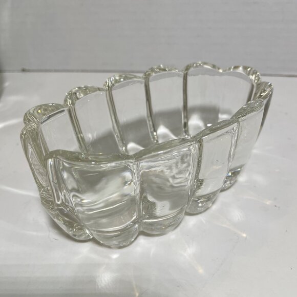 Set Of 6 Vintage Glass Oval Utensil Serving Dishes with Scalloped Edges & Textur - Picture 8 of 13